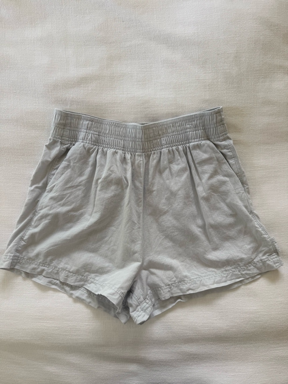 Roark Womens Daytrip Light Blue/ Gray Elastic Waist Shorts - Women S